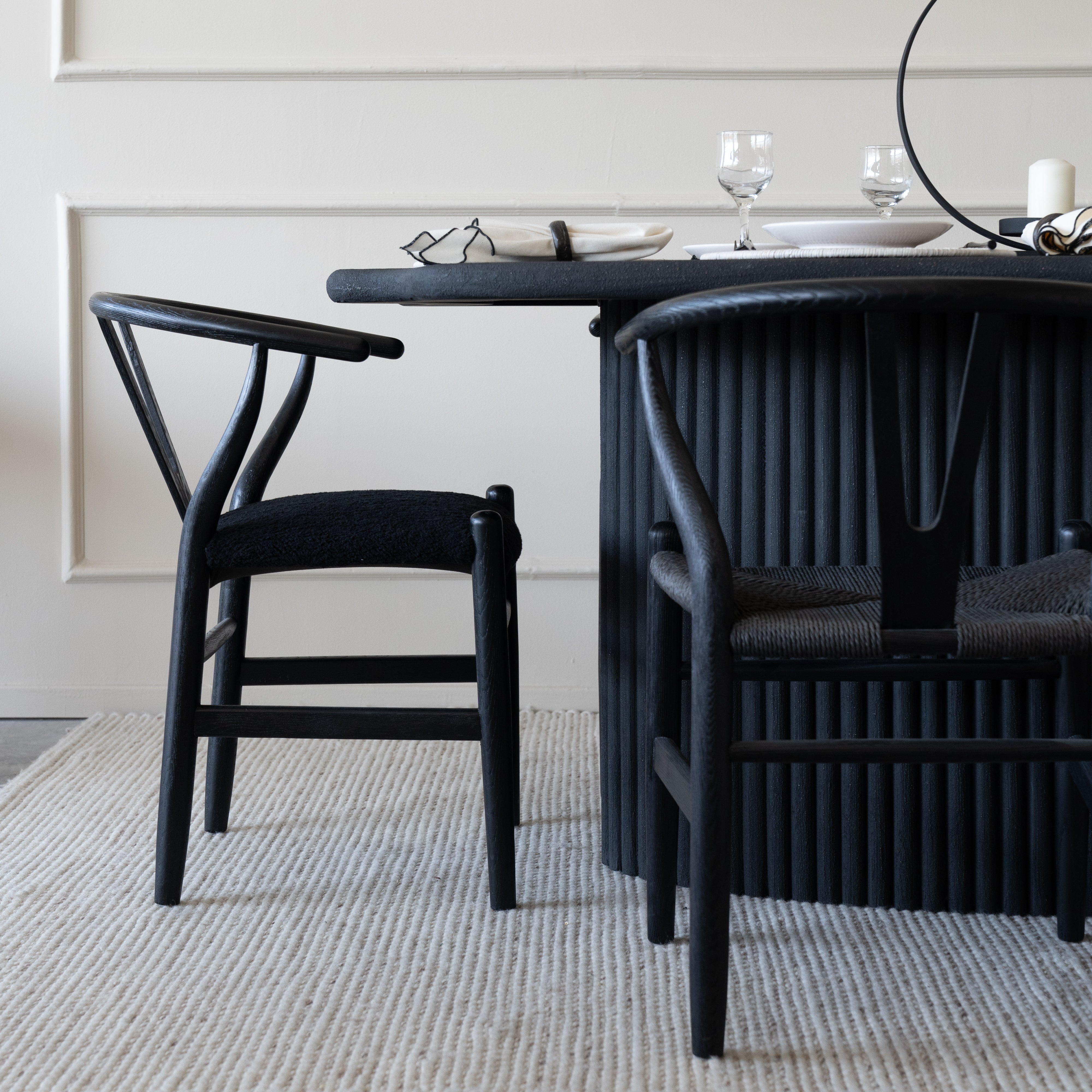 Alaska Dining Table - Black - Wood and Steel Furnitures