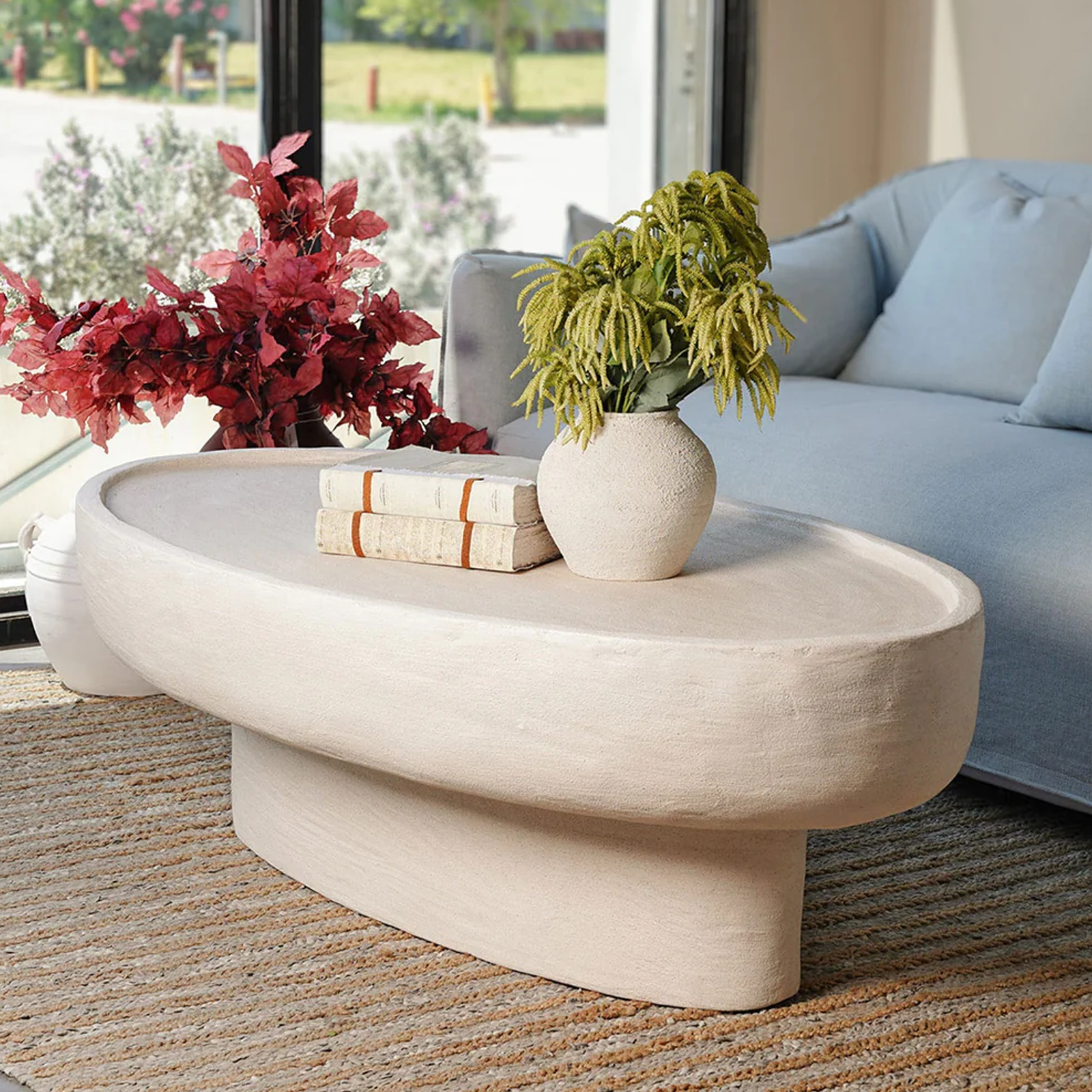 Dune Coffee Table ( Oval ) - Wood and Steel Furnitures