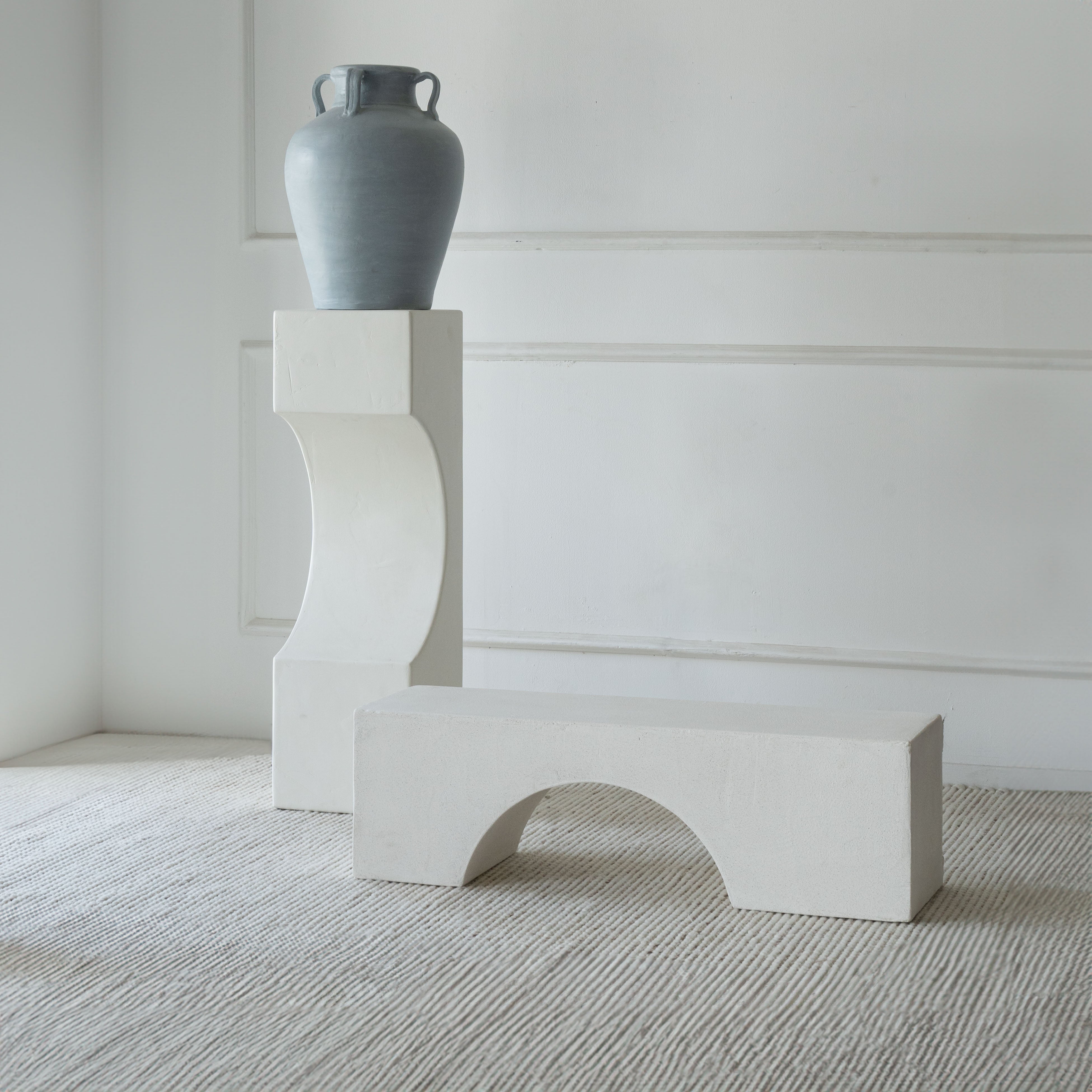 Geometric Pedestal - Wood and Steel Furnitures