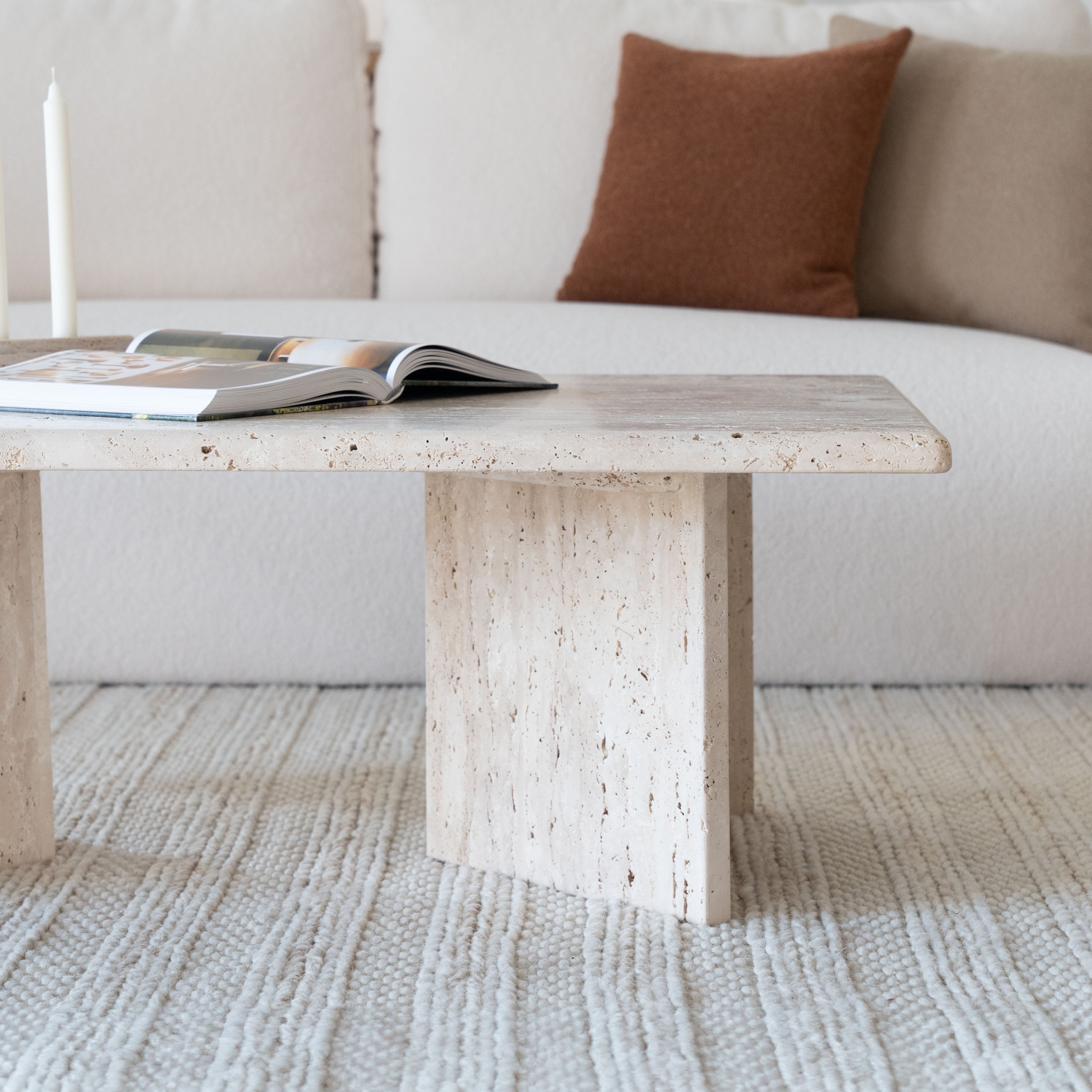 Palm Rectangle Coffee Table - Wood and Steel Furnitures