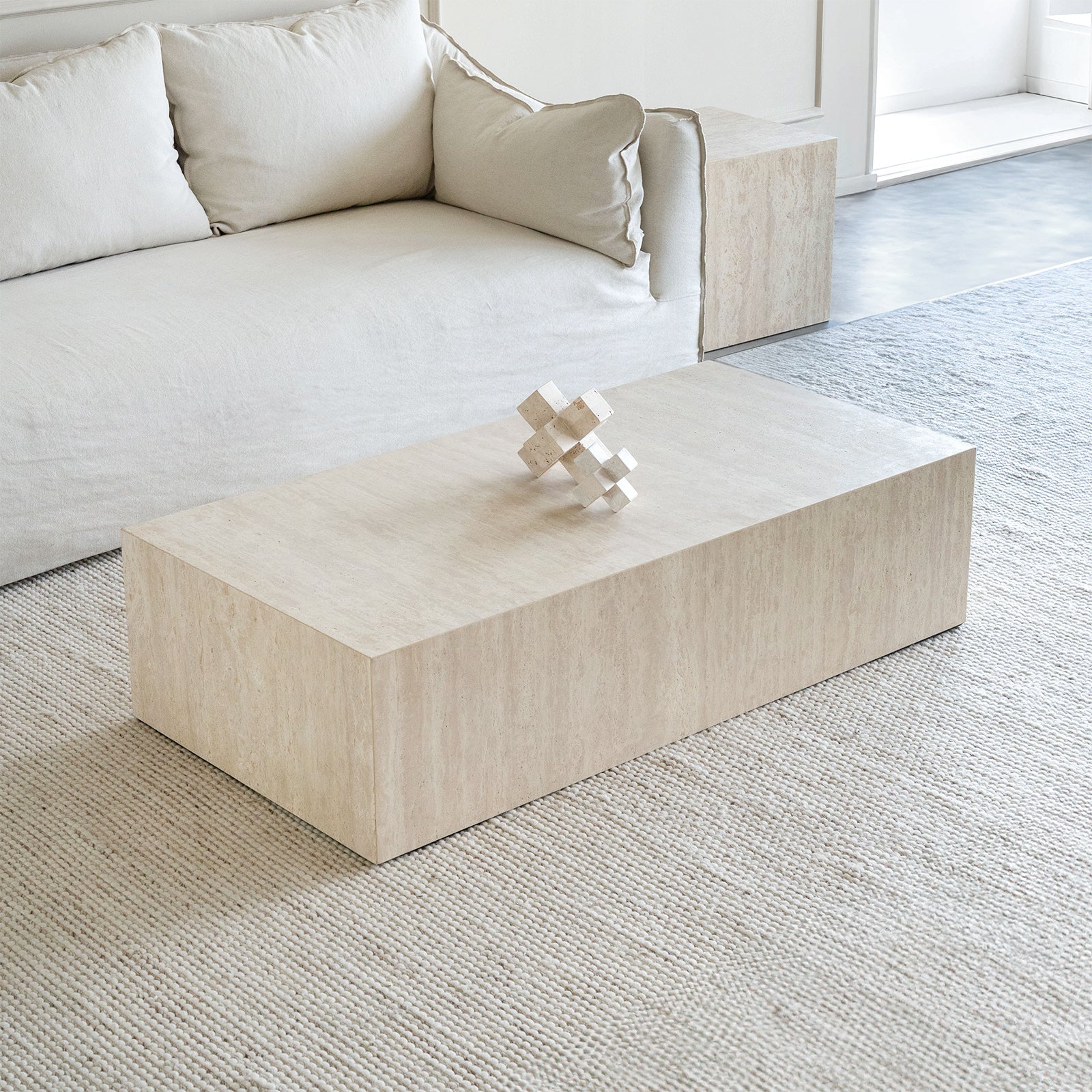Loraine Cube Coffee Table - Wood and Steel Furnitures