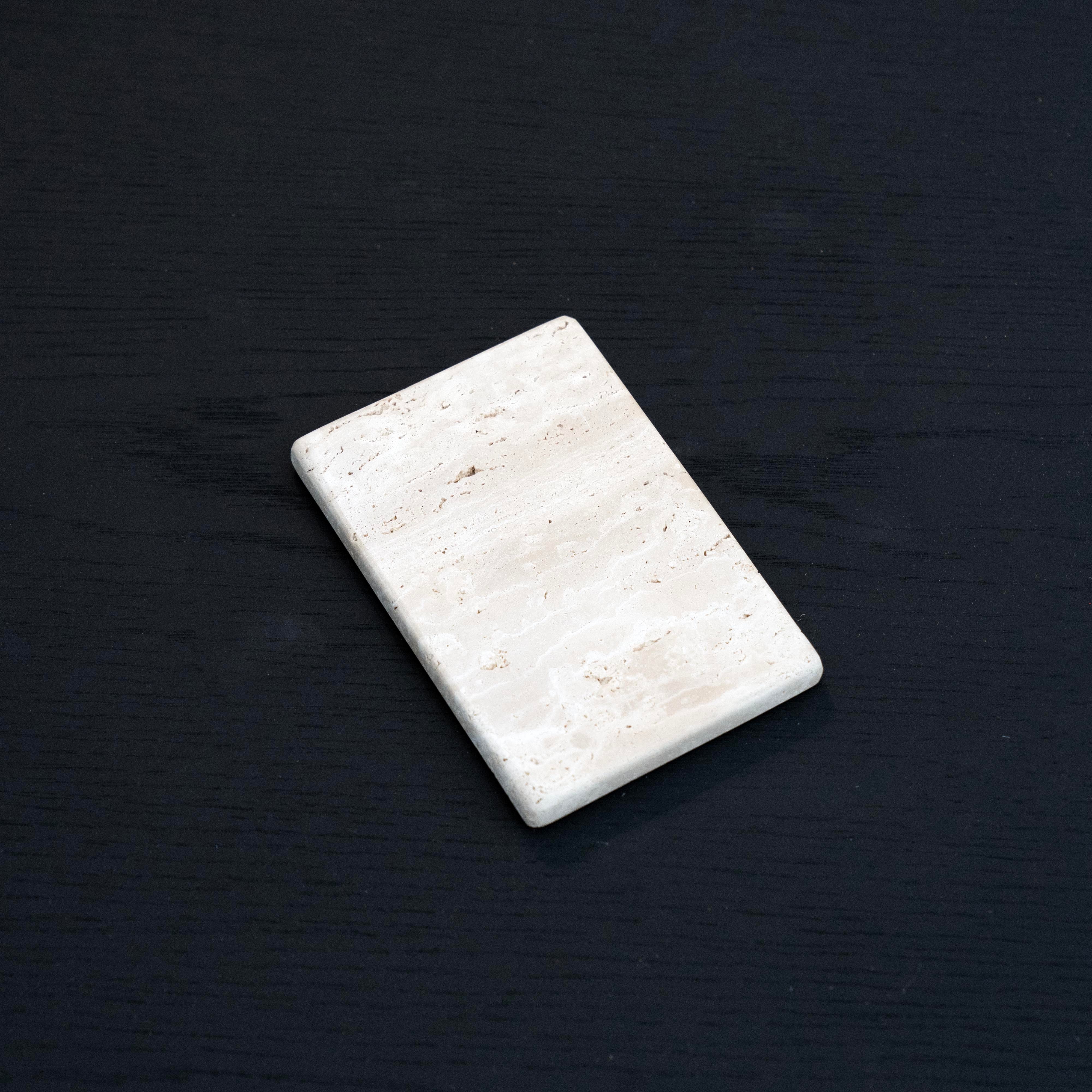 Travertine Soap/Candle Dish - Wood and Steel Furnitures