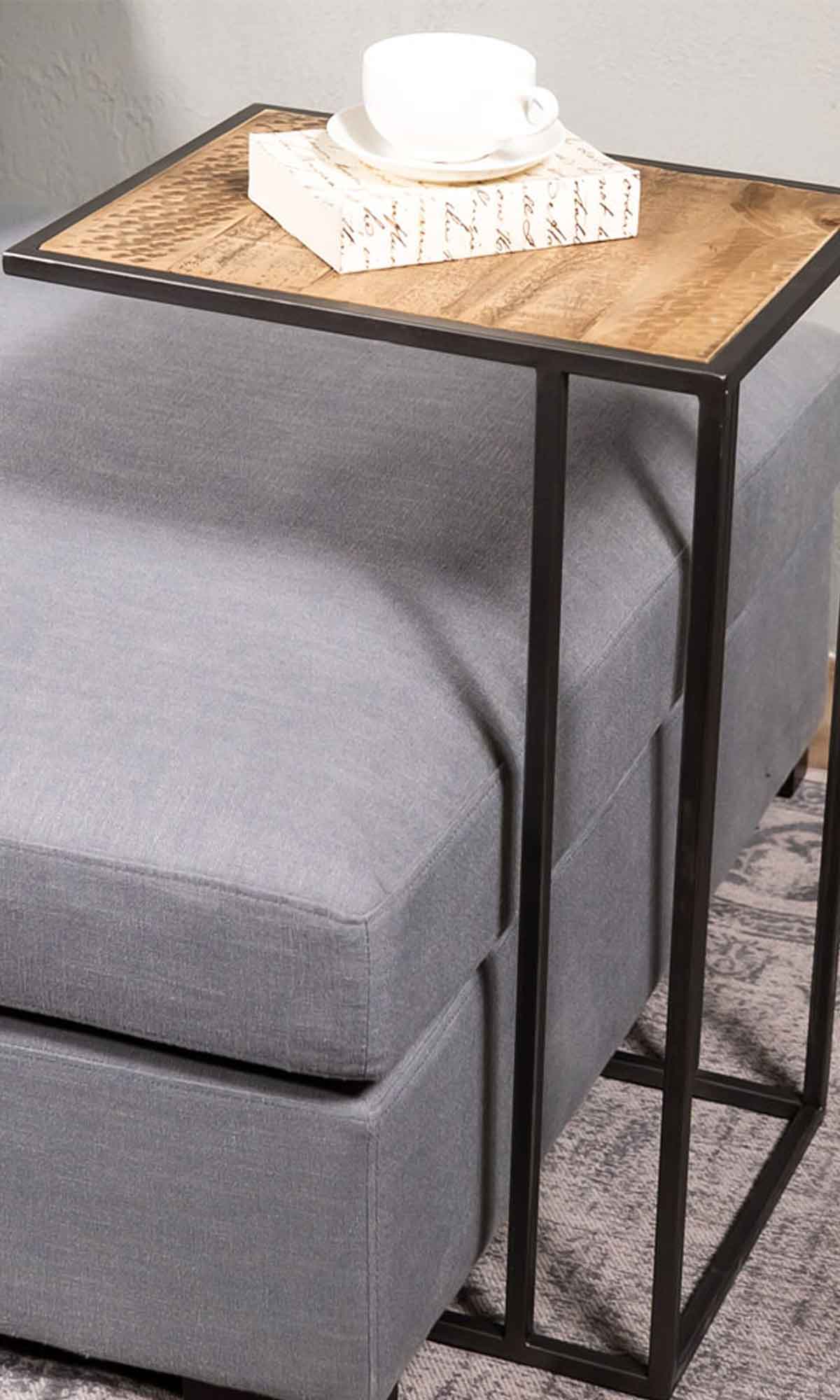 Nera Side Table - Wood and Steel Furnitures