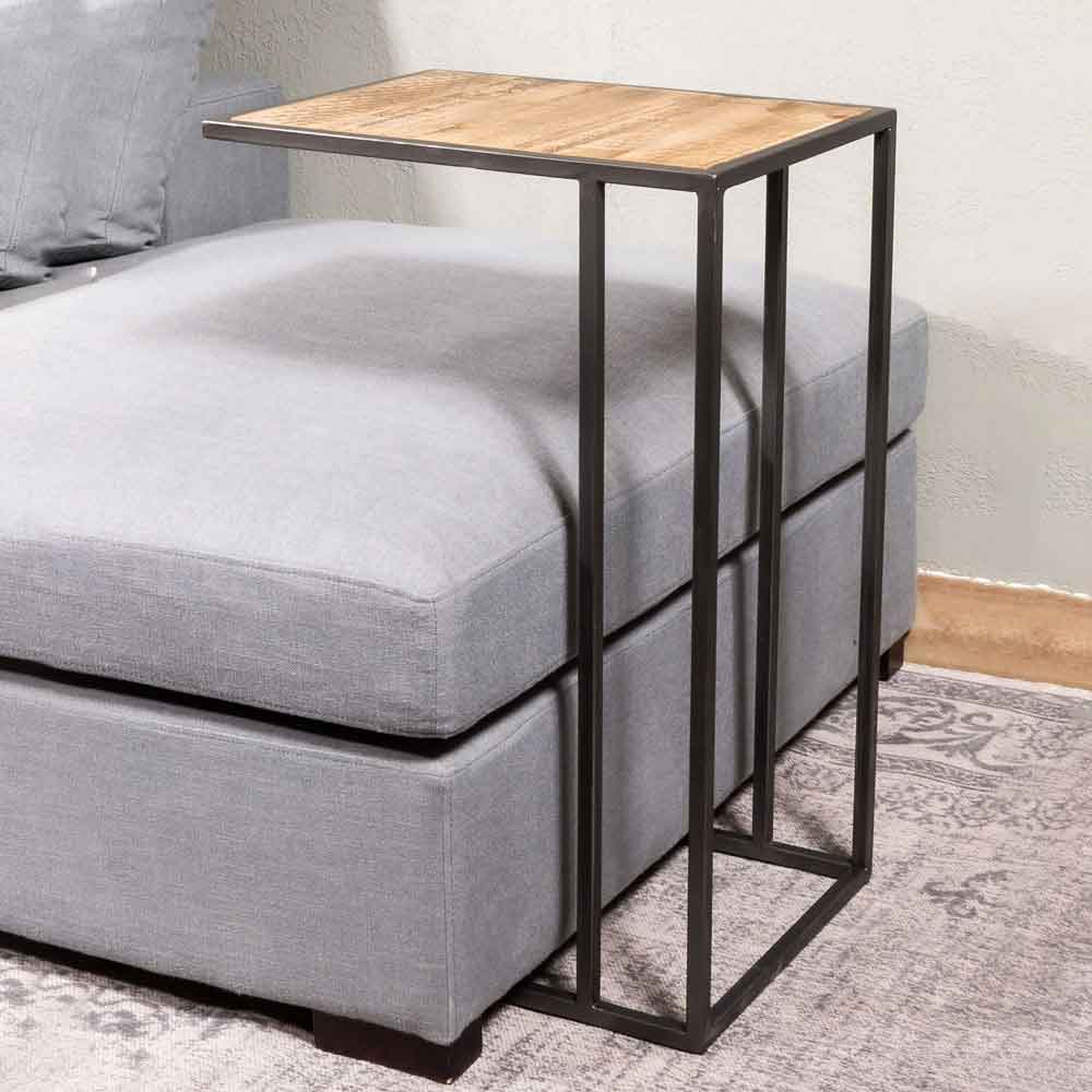Nera Side Table - Wood and Steel Furnitures