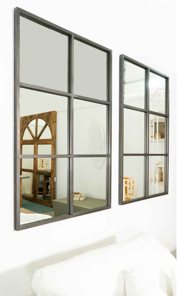 Tube Mirror - Wood and Steel Furnitures
